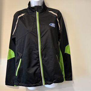 North End Sport Ladies Black Ford Windbreaker Zip Up Mock Neck Jacket Medium
